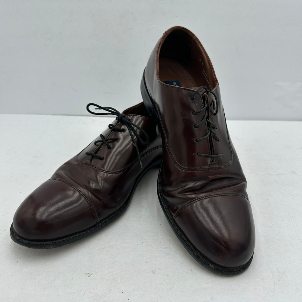 Bostonian Classics Mens Oxford Mahogany Leather Cap Toe Oxford Shoes Size 13